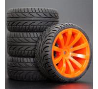 RFVBG 1Set 4PCS Rubber RC Racing Tires Car On Road Wheel Rim, for HSP, for HPI, 1/10, for HSP, 94123/94122/94103/D4/D3 603 All Rc Car Tyre(604-8002)