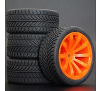 RFVBG 1Set 4PCS Rubber RC Racing Tires Car On Road Wheel Rim, for HSP, for HPI, 1/10, for HSP, 94123/94122/94103/D4/D3 603 All Rc Car Tyre(604-6085)