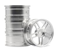RFVBG 4 Pcs 1 Set Aluminum Alloy Metal Whee Rim, for HPI, for HSP, RC Model 1:10 On-Road Racing Car, for HSP, 94123/94122/94103 D4/D3/CS 106 All Rc Car Tyre(Silver)