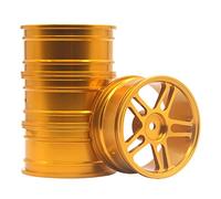 RFVBG 4 Pcs 1 Set Aluminum Alloy Metal Whee Rim, for HPI, for HSP, RC Model 1:10 On-Road Racing Car, for HSP, 94123/94122/94103 D4/D3/CS 106 All Rc Car Tyre(Gold)