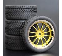RFVBG 4pcs 1/10 On-Road Car Tires 26 * 64MM ABS Wheel Rim Rubber Tyre 9003, for HSP, for Tamiya, for HPI, for Kyosho, for Sakura, 94122 94123 D3 D4 Tt02 Rc Car Tyre(9003-6085)