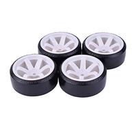 RFVBG 4PCS 1/10 RC Drift Cars Hot Wheel Hub Hard Pattern Tyre 1: 10, for, for Traxxas, for HSP, for HPI, for Sakura, TT01, for, for Tamiya, RC Drift Car Accessories Rc Car Tyre(White)