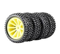 RFVBG 4pcs 75mm Car Climbing Rubber Off-road Rim And Hex Tires, for HSP, for HPI, 1:10 Components Rc Car Tyre(600-7004)