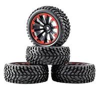 RFVBG 4pcs 75mm Car Climbing Rubber Off-road Rim And Hex Tires, for HSP, for HPI, 1:10 Components Rc Car Tyre(601a-7004)