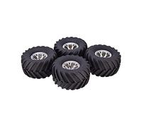 RFVBG 4PCS AX-3003 135mm Tyre Rubber Tire Wheel ABS Rim Hub 1/10 RC Bigfoot, for HSP, for HPI, for Monster, Truck Model Spare Parts Rc Car Tyre(Silver)
