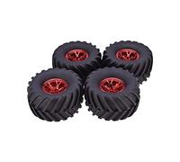 RFVBG 4PCS AX-3003 135mm Tyre Rubber Tire Wheel ABS Rim Hub 1/10 RC Bigfoot, for HSP, for HPI, for Monster, Truck Model Spare Parts Rc Car Tyre(Red)