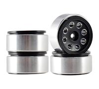RFVBG 4PCS, for Hot Wheels, 1. 0 Inch Metal Beadlock Rims Tires 1/24 RC Crawler RC Car, for Axial, SCX24 90081, for RGT, Rc Car Tyre(2405SR black)