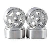 RFVBG 4PCS, for Hot Wheels, 1. 0 Inch Metal Beadlock Rims Tires 1/24 RC Crawler RC Car, for Axial, SCX24 90081, for RGT, Rc Car Tyre(2403SR silver)