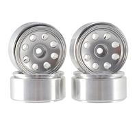 RFVBG 4PCS, for Hot Wheels, 1. 0 Inch Metal Beadlock Rims Tires 1/24 RC Crawler RC Car, for Axial, SCX24 90081, for RGT, Rc Car Tyre(2405SR silver)