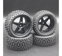 RFVBG 4PCS RC 1/10 Scale Off-Road Car Tires Tyre And Wheels, for HSP, 94166/94107/94106 Rc Car Tyre(Black)