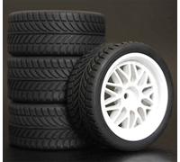 RFVBG 4pcs RC Tyres 1/10 ABS Wheels 26mm Foam Insert On Road Car, for HSP, for HPI, Replacement Parts 1012 Rc Car Tyre(1008W-6085)