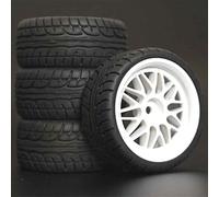RFVBG 4pcs RC Tyres 1/10 ABS Wheels 26mm Foam Insert On Road Car, for HSP, for HPI, Replacement Parts 1012 Rc Car Tyre(1008W-8003)