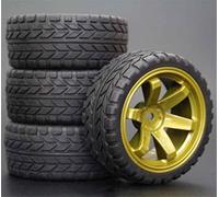 RFVBG 4pcs RC Tyres 1/10 & ABS Wheels 26mm Foam Insert On Road Car, for HSP, for HPI, Replacement Parts 705 Rc Car Tyre(705-6017)
