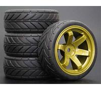 RFVBG 4pcs RC Tyres 1/10 & ABS Wheels 26mm Foam Insert On Road Car, for HSP, for HPI, Replacement Parts 705 Rc Car Tyre(705-6083)