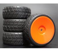 RFVBG 4PCS Rubber RC Racing Tires Car On Road Wheel Rim, for HSP, for HPI, 901 ALL 1/10, for HSP, 94123/94122/94103/D4/D3 Rc Car Tyre(901R-6083)