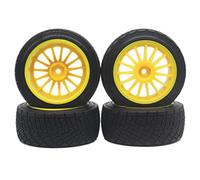 RFVBG 80mm Tarmac Wheels Tires RC, for HPI, WR8 Rally Off Road Buggy Truck, for HSP, 1:10 94177 Yellow Rc Car Tyre(4PC)