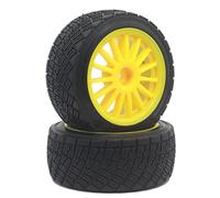 RFVBG 80mm Tarmac Wheels Tires RC, for HPI, WR8 Rally Off Road Buggy Truck, for HSP, 1:10 94177 Yellow Rc Car Tyre(2PC)