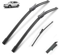 RFVBG Wiper Blade Set， for BMW， X1 E84 Front Rear Windshield Windscreen Window Washer 2009 2010 2011 2012 2013 2014 2015 24"19"12" (Color : Front， Size LHD) Rear Wiper Blade(BLACK RHD Front Rear)