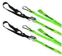RFX Race Series 1.0 Tie Down Straps (Hi-Viz/Black) with Extra Loop and Carabiner Clip