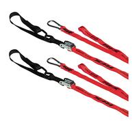 RFX Race Series 1.0 Tie Down Straps (Red/Black) with Extra Loop and Carabiner Clip