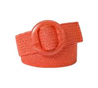 Rfxcom Adjustable Buckle Belt Women's Elastic Band Woven Braided Wide Belt Color Straw Vintage