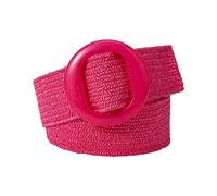 Rfxcom Adjustable Buckle Belt Women's Elastic Band Woven Braided Wide Belt Color Straw Vintage