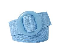 Rfxcom Adjustable Buckle Belt Women's Elastic Band Woven Braided Wide Belt Color Straw Vintage