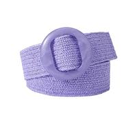 Rfxcom Adjustable Buckle Belt Women's Elastic Band Woven Braided Wide Belt Color Straw Vintage, Purple, One Size