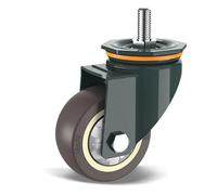 RFXOGTYFZ 1 Piece 5 inch M10/M12/M14/M16/M20 Screw Universal Wheel with Brake Rubber Shaft Caster Pulley Silent Machine Single Load 150KG(M10- Universal Wheel)