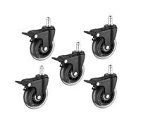 RFXOGTYFZ 5 Pieces/lot 2.5 inch/3 inch M11x22 Pole Universal Wheel Executive Chair Clip Caster Computer Office Transparent Mute(5 Pcs Brake,2.5 Inch)