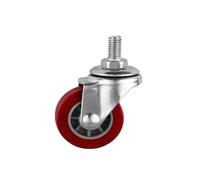 RFXOGTYFZ 5 Pieces/lot casters 1.5 inches M8 Screw Swivel Wheel Trolley Diameter 38 mm Maroon PU Polyurethane Furniture