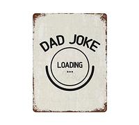 rfy9u7 Dad Joke Loading Black Vintage Metal Signs Rusty Metal Tin Sign Plaque Hanging Wall Art Iron Painting Home Decor for Garage Man Cave Coffee Shop Bar 16"x12"