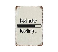 rfy9u7 Dad Joke Loading Vintage Metal Signs Rusty Metal Tin Sign Plaque Hanging Wall Art Iron Painting Home Decor for Garage Man Cave Coffee Shop Bar 12"x8"