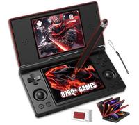 RG DS Retro Handheld Game Console with Capacitive Stylus,4 Inch Multi Touch Independent Dual-Screen Retro Games Console,8700+ Games 21 Emulators,2.4+5G WIFI & BT 4.2,4000mAh (Red and Black-256G)