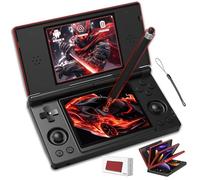 RG DS Retro Handheld Game Console with Capacitive Stylus,4 Inch Multi Touch Independent Dual-Screen Retro Games Console,2.4+5G WIFI Bluetooth 4.2,4000mAh,Supports Split-Screen Mode (Red and Black)