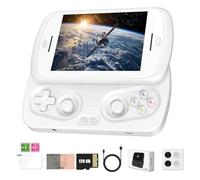 RG Slide Handheld Game Console RG Slide 4.7-inch LTPS in-Cell Display 1280*960 Screen Retro Game Console 128G UFS2.2 Card Portable Arcade Video Gaming Console with Capacitive Joystick White