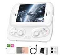 RG Slide Handheld Game Console RG Slide 4.7-inch LTPS in-Cell Screen No Card Retro Game Console Unisoc T820 Portable Arcade Video Gaming Console Support AI WiFi Bluetooth HD and TV Output White