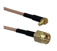 RG316 SMA RP To MCX MMCX Male Plug & Female Jack Straight Right Angle RF Jumper Pigtail Cable 4inch~10FT(SMA M to MMCX M90,8inch (20CM))
