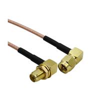 RG316 SMA To SMA Male Female Right Angle Extension Cable Copper Feeder Wire RF Cable Pigtail(Type 3,300CM)