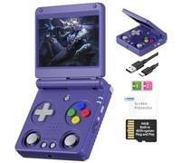 RG34XXSP Foldable Retro Handheld Game Console , 3.4 Inch IPS Screen Linux System Built-in Sunken Dual Joystick 64G TF Card 4353 Games Support 5G WIFI Bluetooth 4.2 (RG34XXSP Black-new)