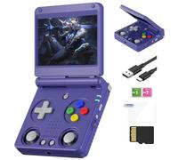 RG34XXSP Foldable Retro Handheld Game Console , 3.4 Inch IPS Screen Linux System Built-in Sunken Dual Joystick 64G TF Card 4353 Games Support 5G WIFI Bluetooth 4.2 (RG34XXSP Black-new)
