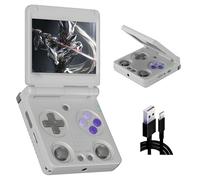 RG34XXSP Retro Handheld Game Console 5490+ Games 17 Emulators,Ported/Downloaded Games,Linux 3.4 inch IPS Screen RG34XX SP Retro Game Console with 2.4/5G WIFI & Bluetooth,Video/Music Players (Grey)