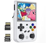 RG353V Handheld Game Console Support Dual OS Android 11+ LINUX, 5G WiFi 4.2 Bluetooth RK3566 64BIT 64G TF Card 4450 Classic Games 3.5 Inch IPS Screen 3500mAh Battery