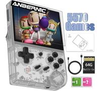 RG35XX 2024 Retro Handheld Game Console Linux System HD and TV Output 3.5 Inch IPS Screen 64G TF Card 5500+ Classic Games 2600mAh Battery (RG35XX-White)