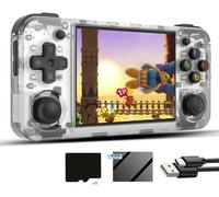 RG35XX H Retro Handheld Game Console, 3.5 Inch IPS Screen Linux System Retro Video Game Console with 64G TF Card Pre-Installed with 5500+ Games, Support HDMI TV Output 5G WiFi (Transparent White)