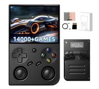 RG35XX Pro Retro Game Console Dual Card 64+256GB, Emulator Handheld with Built-in 14000+ Retro Games 17 Emulator, Linux System, 3.5 Inch IPS Screen, Support WIFI & Bluetooth, TV Output (Black)