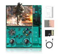 RG35XX Pro Retro Handheld Game Console, 3.5 Inch IPS Screen Linux OS Built-in 64G TF Card, Retro Video Games Consoles 3200mAh Battery(Clear Green)