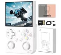 RG35XX Pro Retro Handheld Games Console, 3.5" IPS Screen Portable Video Game Console,2100mAh Battery Built In 64G Card & 5000 Games, Linux System Support Wi-Fi Bluetooth-White||64G