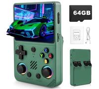RG36PRO Retro Video Game Console-Support 30000+ Classic Games,3.5" IPS Screen,Open Source System,64G TF Card,3000mAh Battery,Portable Game Console for Adults or Partner - Green