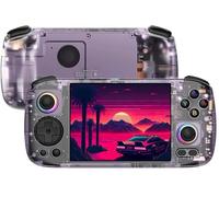 RG406H Android 13 Retro Game Console, 128GB Internal Storage, 9000+ Titles, Powerful Performance, 4" IPS Touchscreen, Hall Effect Joysticks, Wi-Fi, Bluetooth (Transparent-Purple, 128GB)